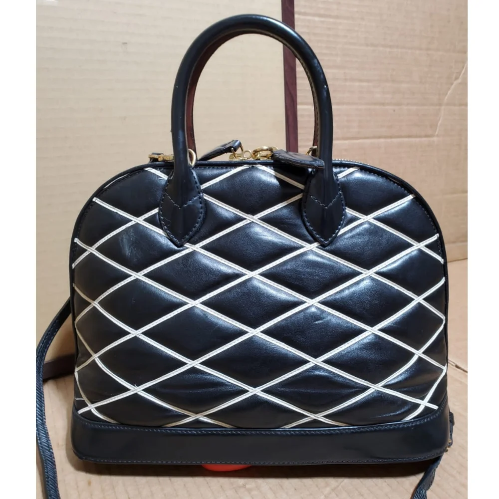 LOUIS VUITTON Black Malletage Alma PM Bag